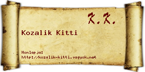 Kozalik Kitti névjegykártya